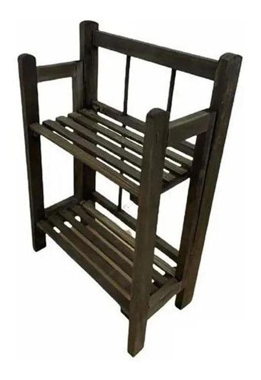 Estante Organizador Madera Librero 2 Niveles 46x31x15 CM Caoba