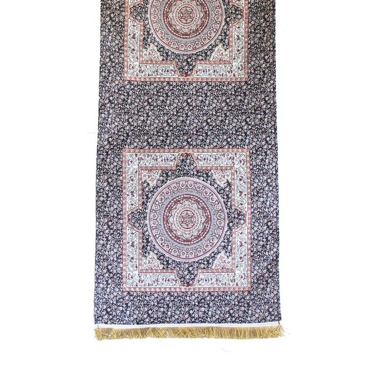 Camino de mesa 1,50 m Iznik Negro y Beige
