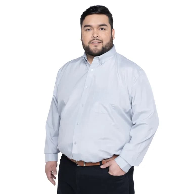 Camisa Color Solido Gris 4XL