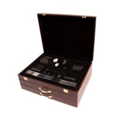 Juego 102 pzs Cuberteria Estuche Madera Acero