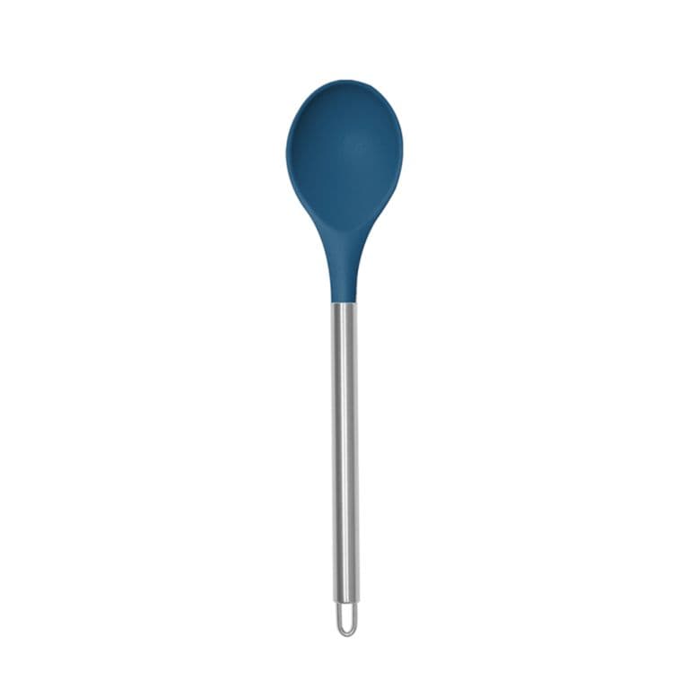 Cuchara Silicona Mango Acero Azul