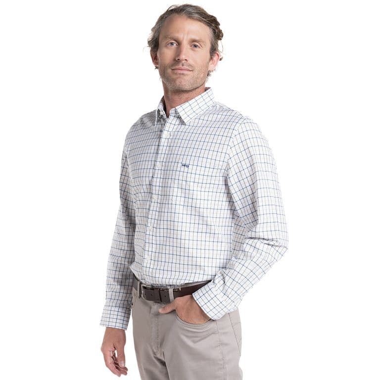 Camisa Oxford Hombre State Island Algodon Manga Larga Slim Fit Azul Marino L