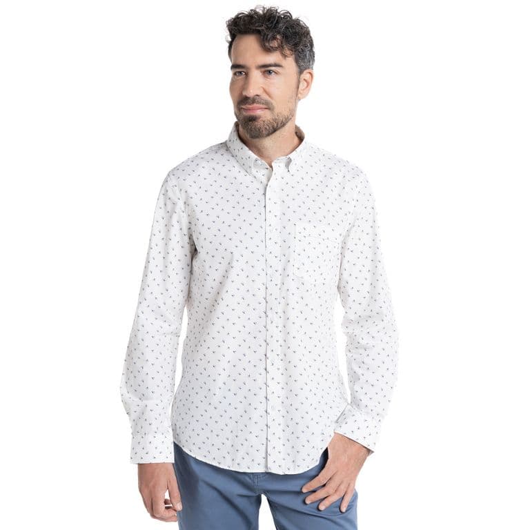 CAMISA MICROPRINT Blanco XL