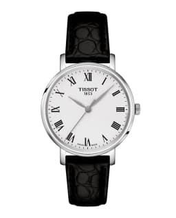 Reloj Everytime Cuero Negro 34 mm Plateado TALLA UNICA