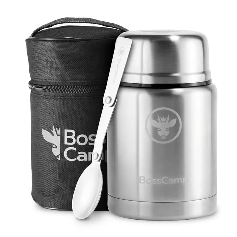 Termo Comida 500 ml Acero Inox Bolso Cuchara Plata