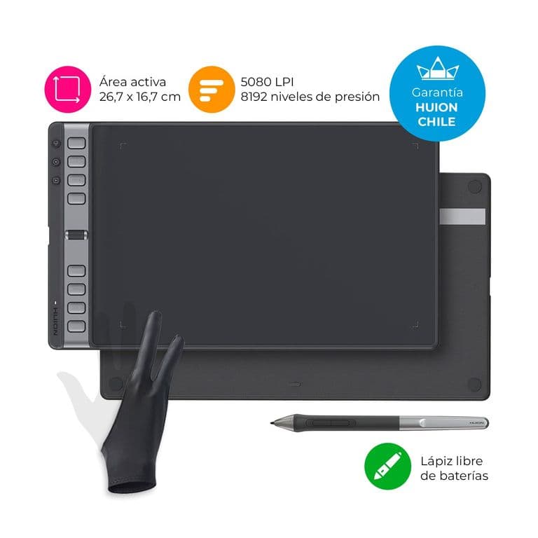 Tableta Grafica Inspiroy 2 L con Scroller y Guante - TG