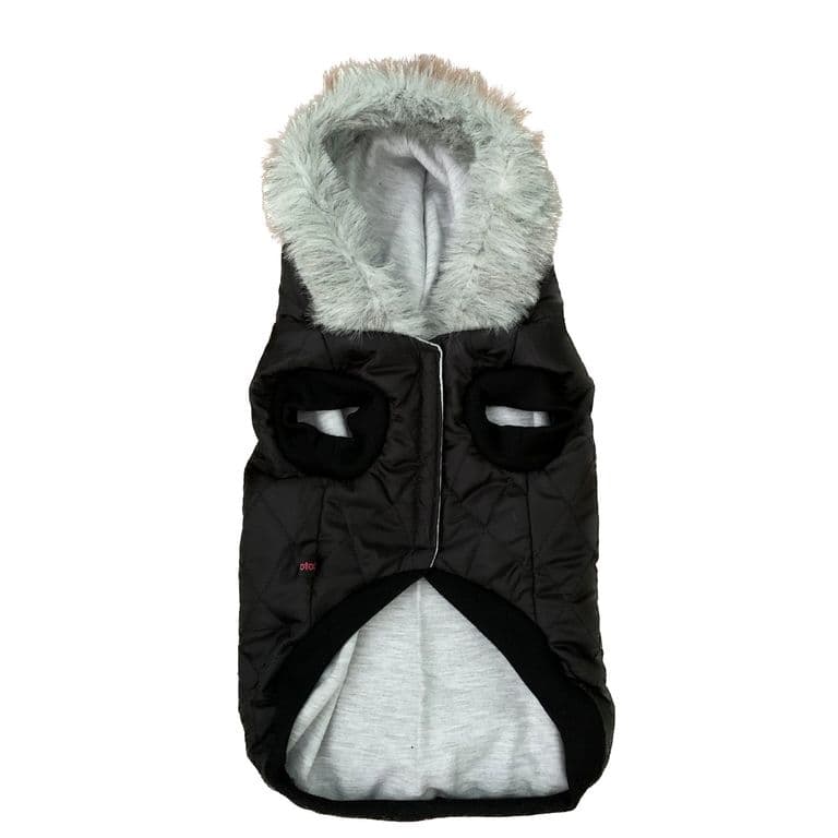 Chaqueta Gorro Piel Negra talla S