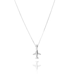 Collar Avion Circon Alas Plata Fina 925 Plateado TALLA UNICA