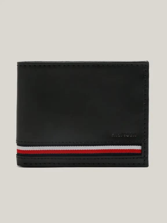 Billetera Solid De Cuero Negro Negro TALLA UNICA