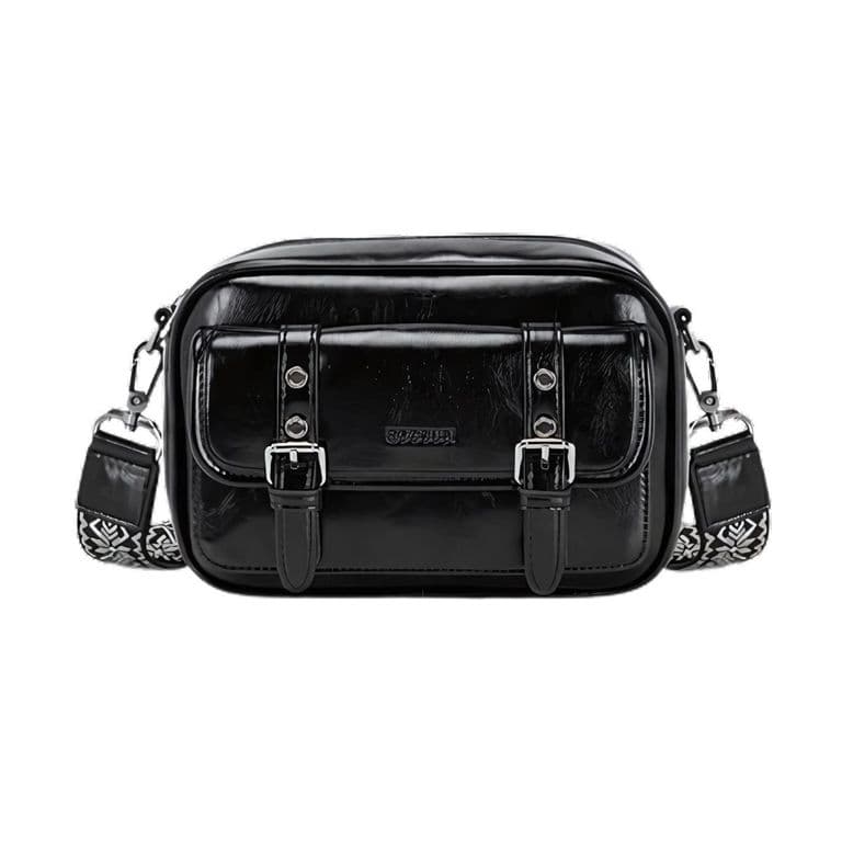 Ecousi Bolso Mensajero Mia con Correa Ancha - Negro