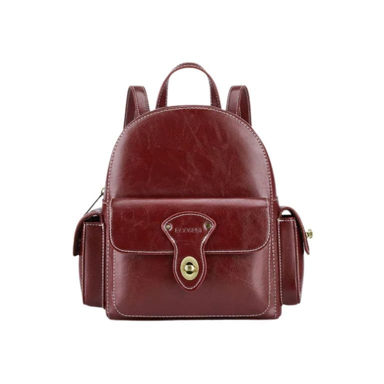 Mini Mochila Alison de Cuero Vegano - Rojo Angola