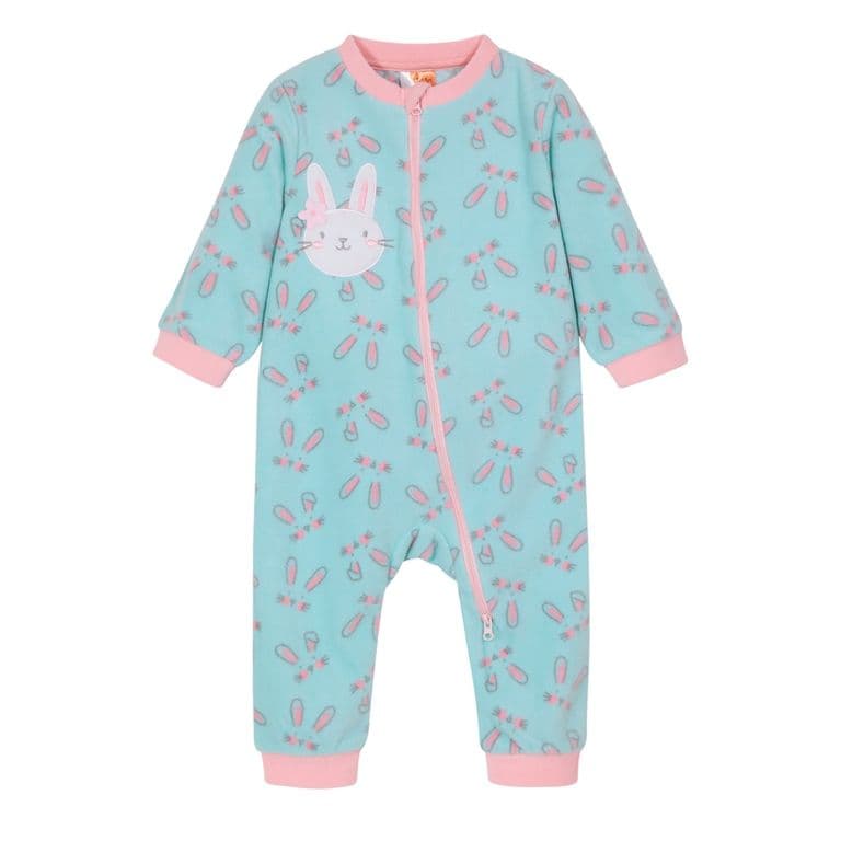 Beba Pijama Conejo 1 PZ Verde Agua Polar Verde Agua 9-12 MESES
