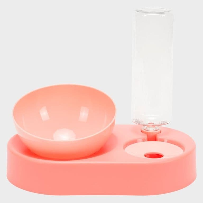 Comederos Mascota Plato y Bebedero Rosa