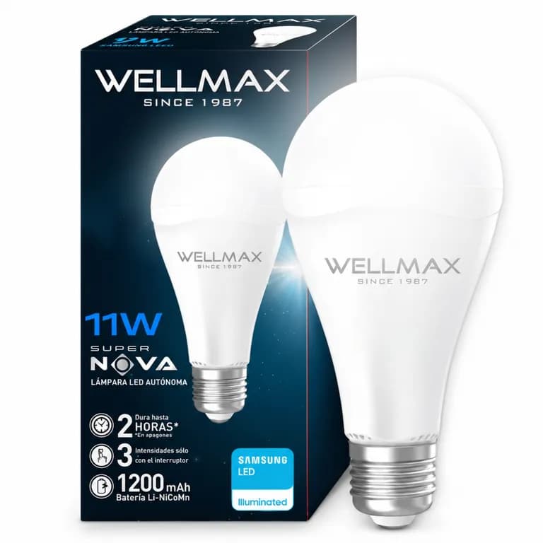 Ampolleta LED Recargable 11W con Chip LED Samsung Super Nova