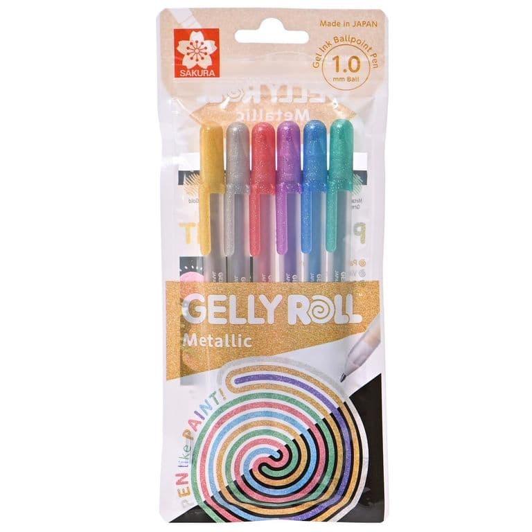 Lapiz Gel Gelly Roll Metallic 6 Colores