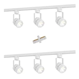 Lampara 6 Focos Blancos Hexagonales Luz Fria con 2 Riel de 1mt mas Union