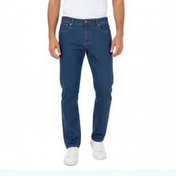 Jeans Hombre Denim Corte Recto Stretch Free Action Line Azul 40