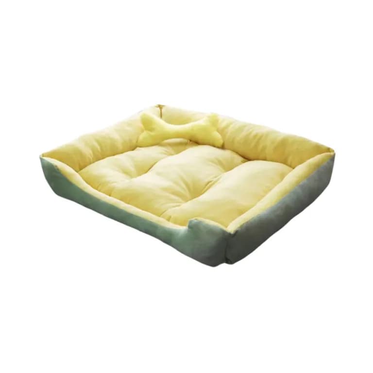 Cama Para Mascotas XL Con Juguete Maxima Comodidad Amarilla