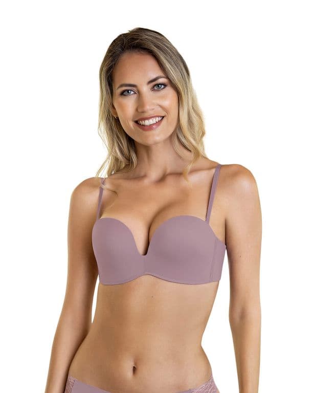 Sosten Strapless Antigravedad de Realce Alto Sin Arco 011841 Morado 32B