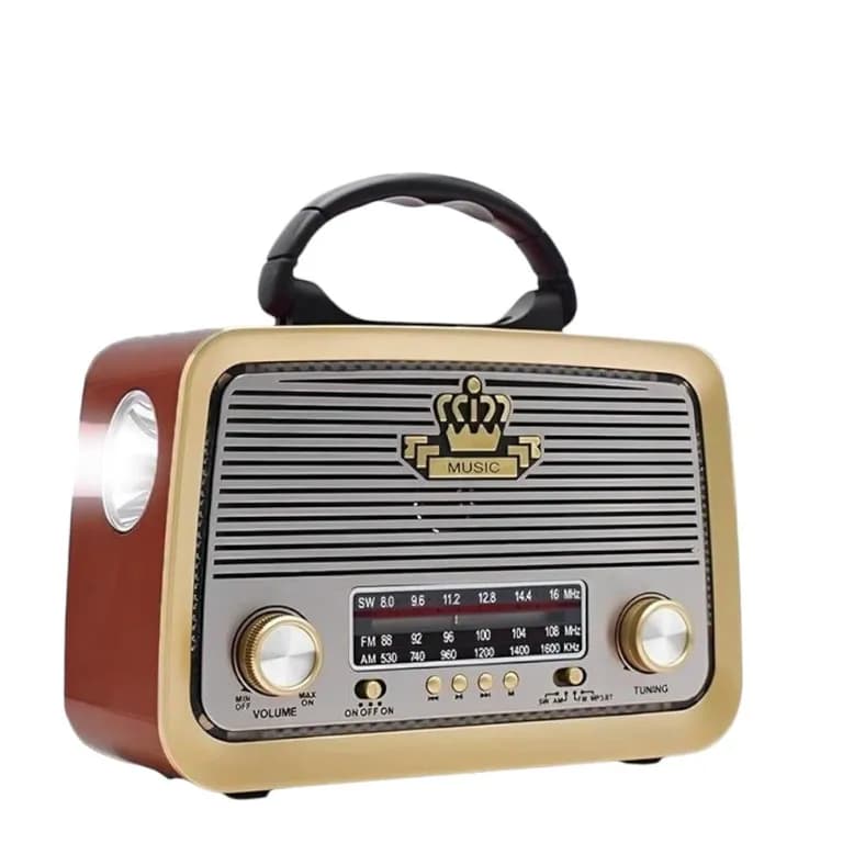 Radio Portatil Linterna Bluetooth Recargable Y A Pilas Retro Vintage Cafe
