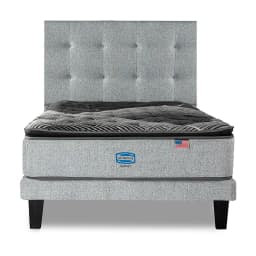 Cama Europea Sunset 1.5 Plazas respaldo Tignes plata