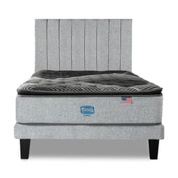Cama Europea Sunset 1.5 Plazas respaldo Tibet plata