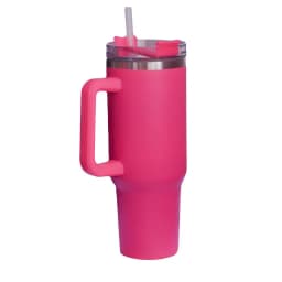 VASO TERMICO ROSADO OSCURO CON BOMBILLA