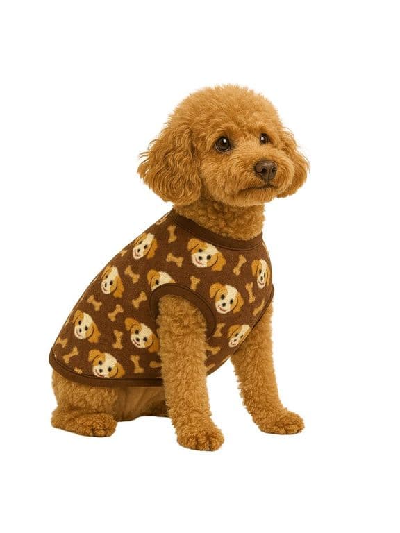Capa de polar para perro talla M 35 CM poodle, Shih Tzu - Cafe - M