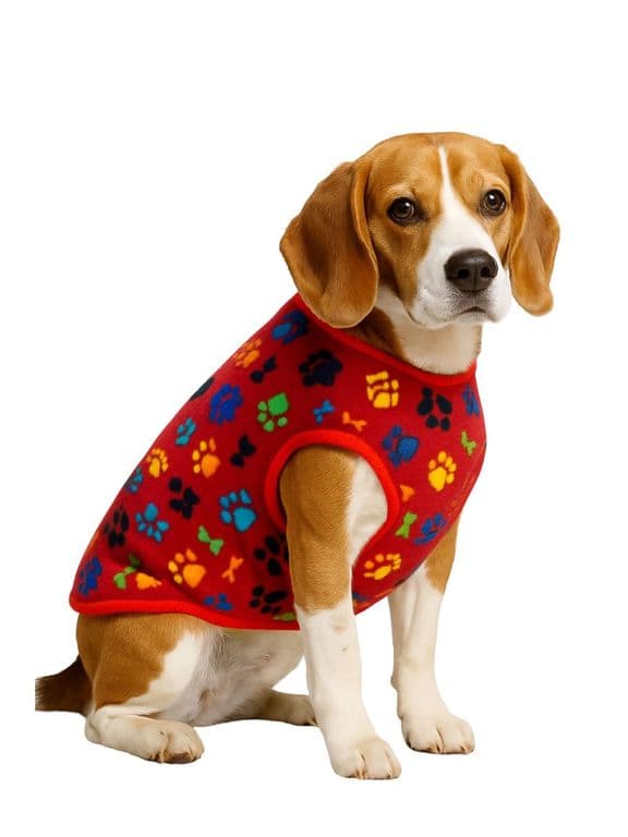 Capa de Polar para perro talla 2XL 50 CM Bulldog, Beagle - Rojo - 2XL