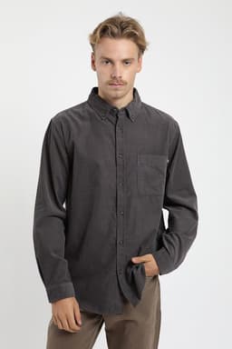 Camisa Manga Larga Corduroy Hombre Grafito S