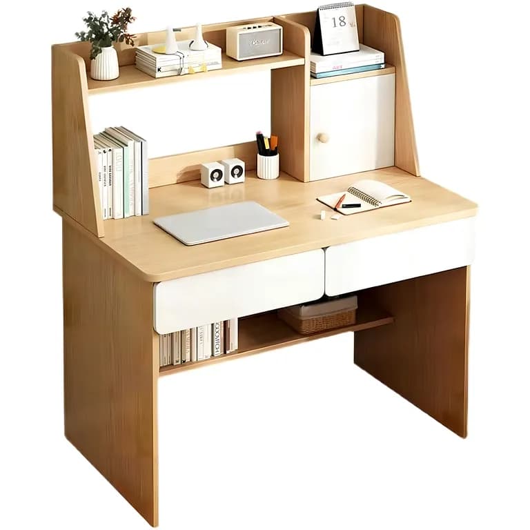 Escritorio Con Estanteria 80x110cm Cajon Gabinete Oficina Trabajo