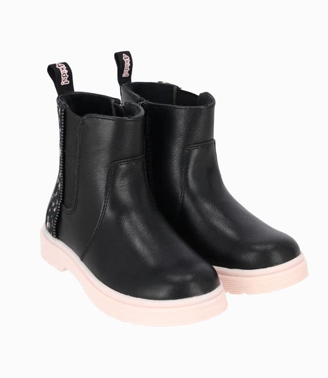 Botin nina con flores negro 4 Kids Negro 30