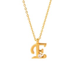 COLLAR INICIAL LUCKY BANADO EN ORO E Oro TALLA UNICA