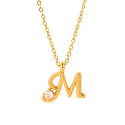 COLLAR INICIAL LUCKY BANADO EN ORO M Oro TALLA UNICA