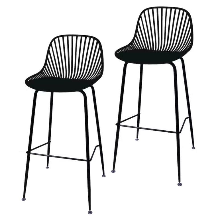 Pack 2 Taburete Indiana Metalico Negro 77cm