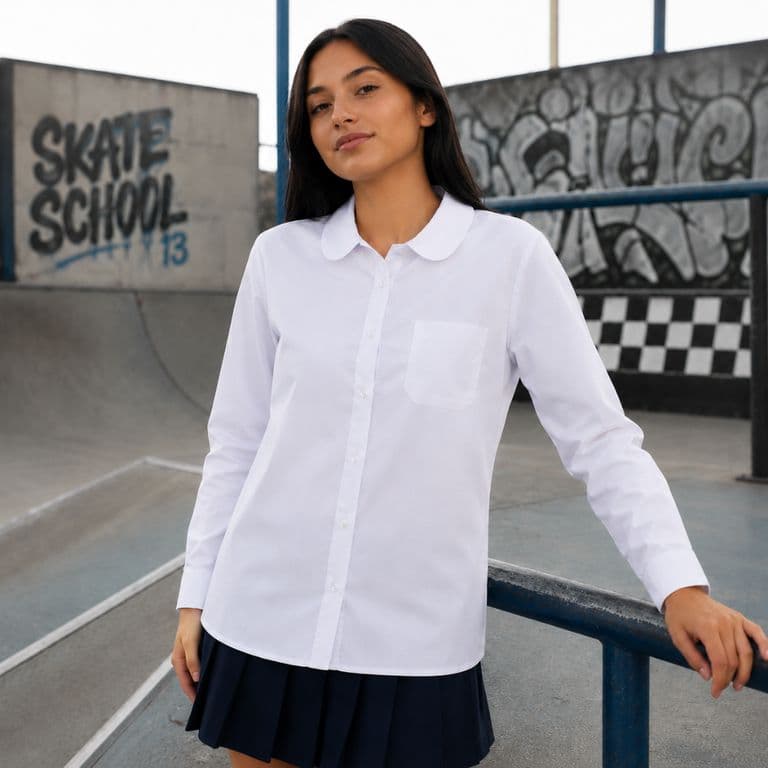 Blusa Escolar Clasica Nina - Tallas 4 a 58 Blanco 54