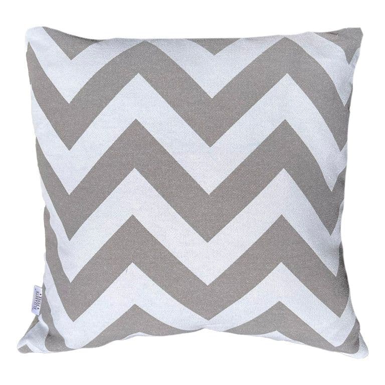 Cojin Decorativo Diseno ZigZag Gris 50x50 Relleno.