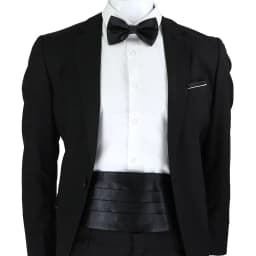 Set faja formal ajustable poliester corbatin y pano para matrimonio Negro TALLA UNICA