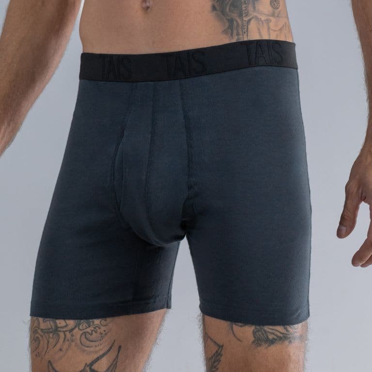 2 Unidades Boxer Largo Liso Azul Happy Boolls Azul S