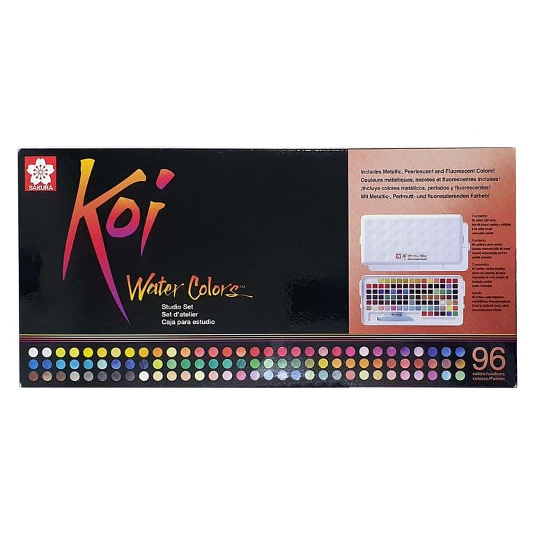 Koi Acuarela + Waterbrush 96 Colores