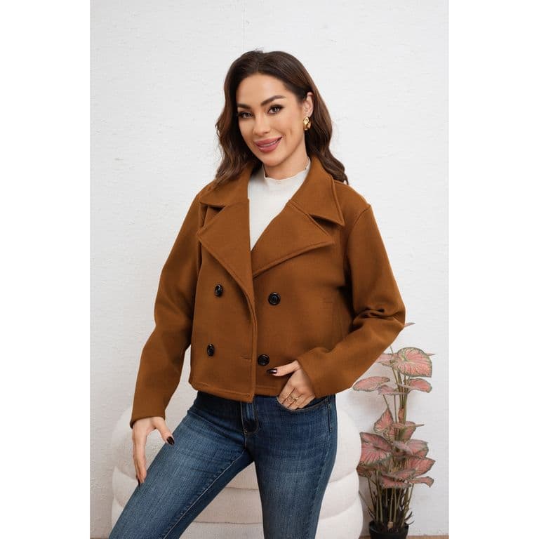 Chaqueta Corta Mujer Formal Otono Invierno 7574 Cafe XL