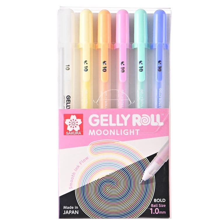 Lapiz Gel Gelly Roll Moonlight 6 Colores Pasteles