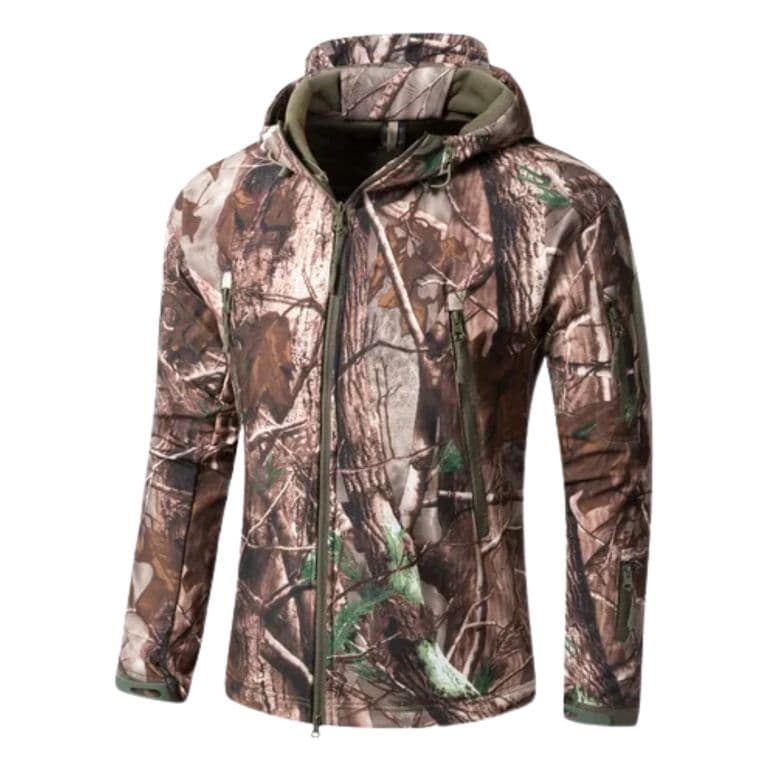 Chaqueta Softshell Tactica Militar Con Capucha Impermeable Marron L
