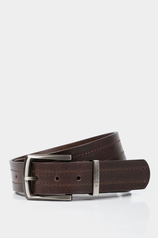 Velez Cinturon Unifaz Coraje Cuero Hombre Pasador Metalico Cafe Cafe 36