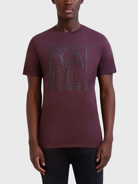 Polera grafica con perfil Burdeos XL