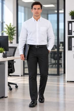 Camisa Oxford Manga Larga Blanco S