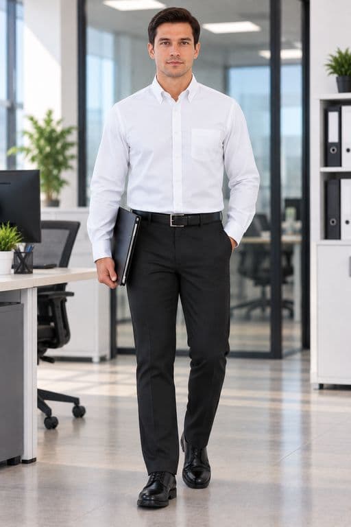 Camisa Oxford Manga Larga Blanco S