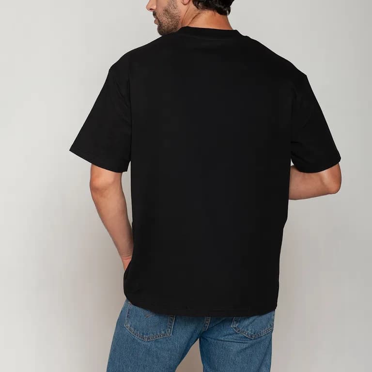 Polera Algodon Oversize Negro Negro M