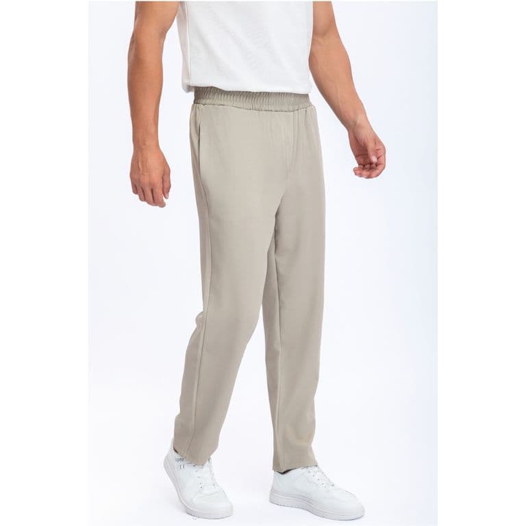 Pantalon Hombre Recto Semi Casual Primavera Verano Liso 7122 Beige S