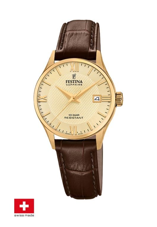 Reloj F20011/6 Dorado Mujer Correa Clasico Dorado TALLA UNICA